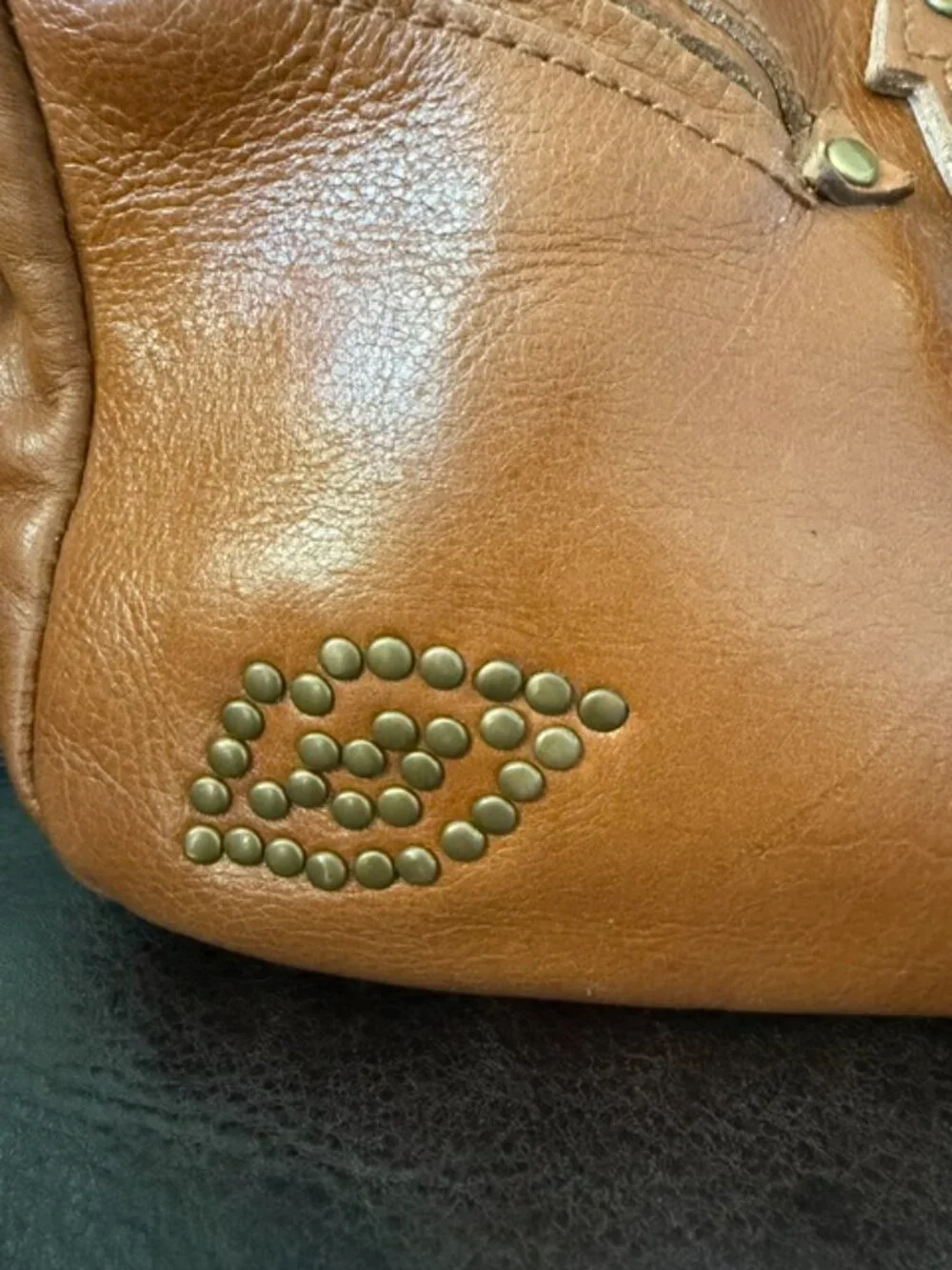 Vintage Betsey Johnson Y2K Genuine Leather Studded Cargo Pocket Shoulder soho